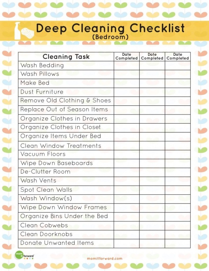 Printable: Deep Cleaning Bedroom Checklist - Mom it Forward